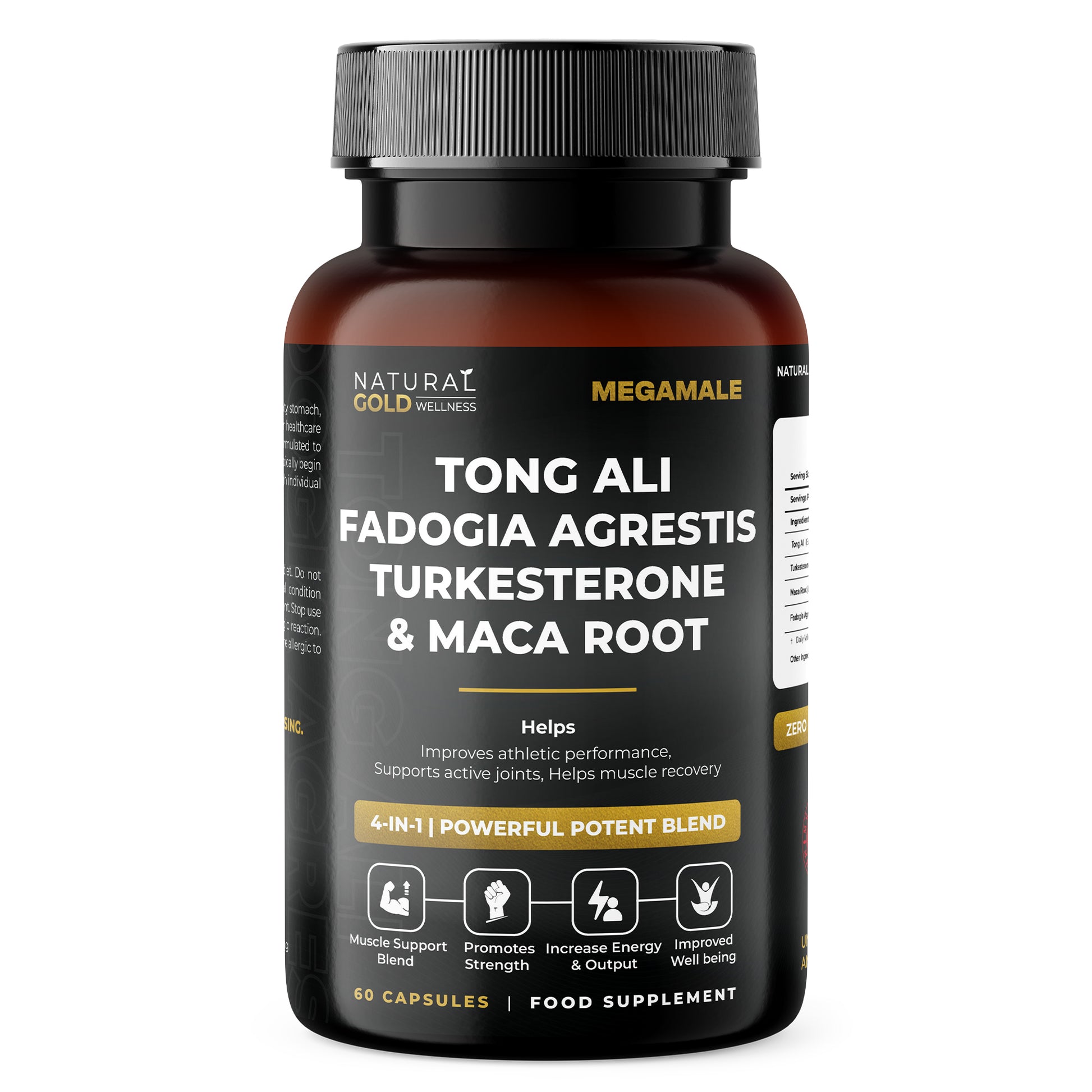 MegaMale | 4 in 1 | Tong Ali, Turkesterone, Fadogia Agrestis, and Maca Root